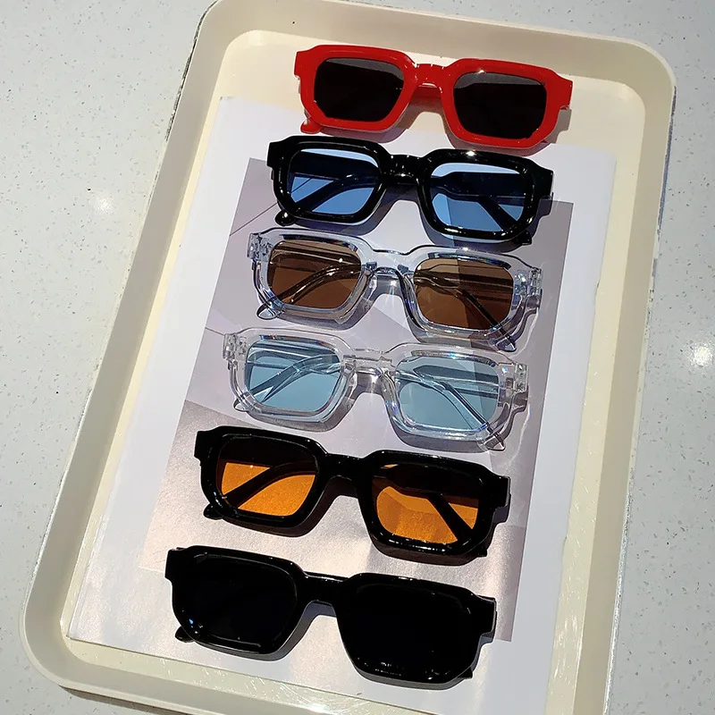 Men'S Accessories Glasses - 빈티지 직사각형 프레임 선글라스 야외 남성