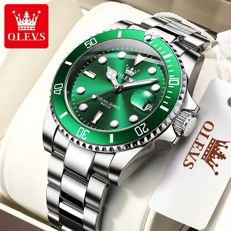 Men'S Accessories Luxury Brands - OLEVS 남성용 오리지널 쿼츠 시계 Stainles