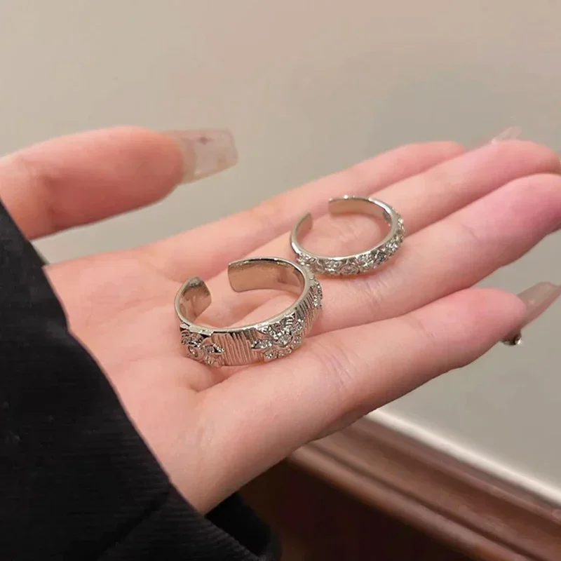 남성 여성을위한 반짝 이는 금속 오픈 링 로맨틱 라인스 - Men Accessories Drawing 리뷰 및 가격