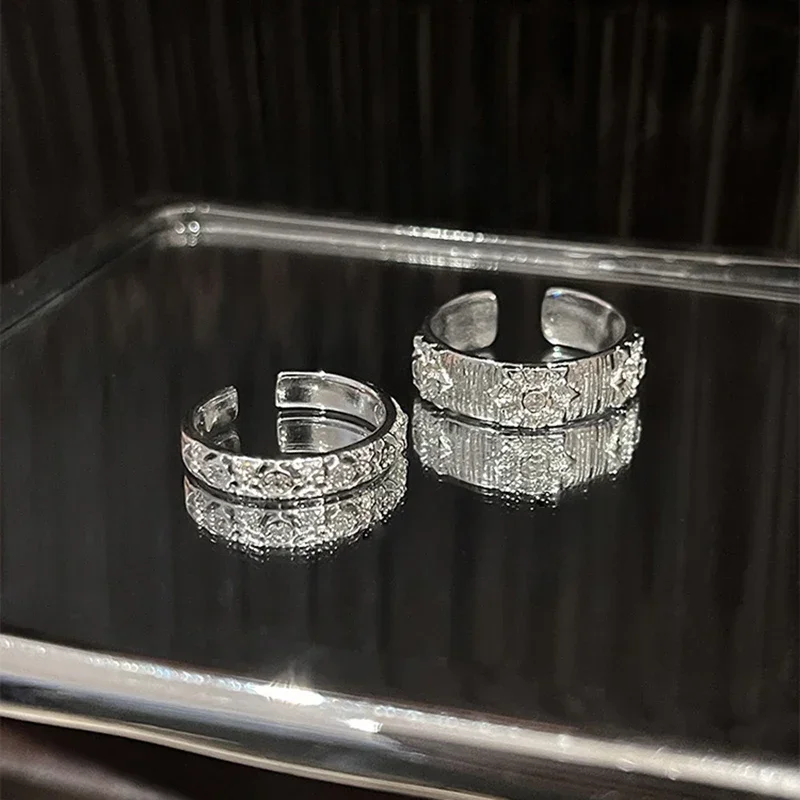 남성 여성을위한 반짝 이는 금속 오픈 링 로맨틱 라인스 - Men Accessories Drawing 리뷰 및 가격