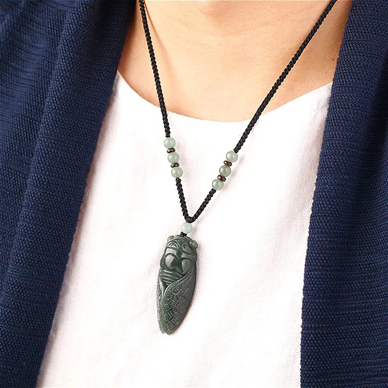 천연 헤티안 옥 매미 펜던트 비즈 목걸이, 매력적인 주 - Men Accessories For Hand 리뷰 및 가격