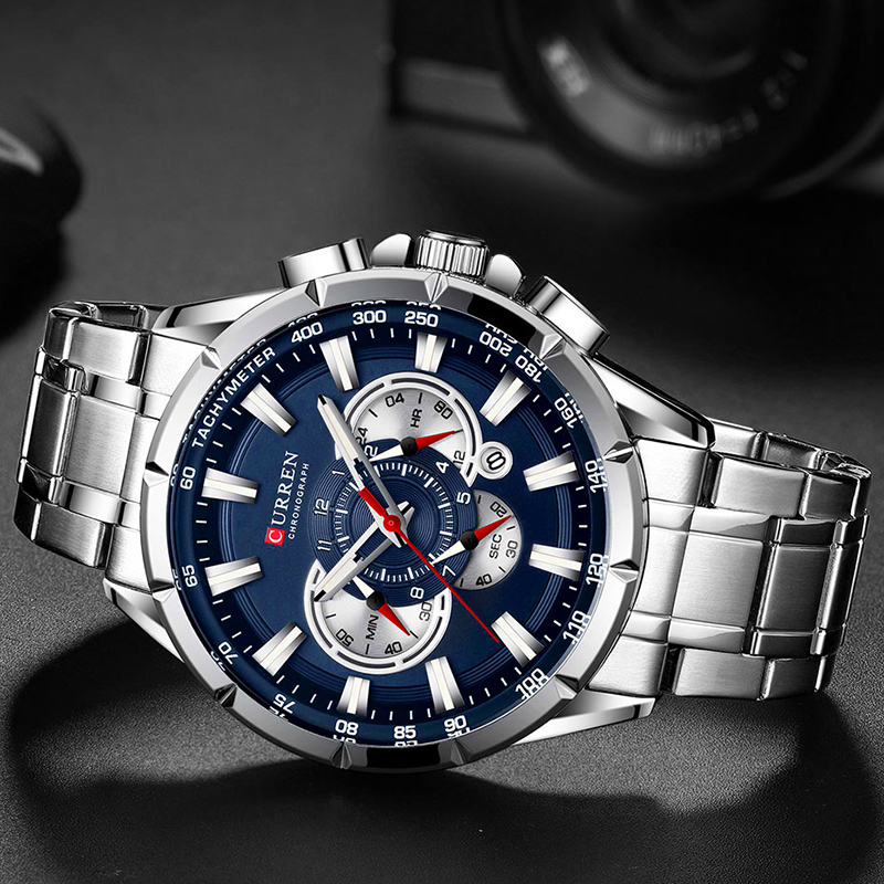 CURREN 손목 시계 남자 방수 크로노 그래프 군사  - Men'S Accessories Luxury Brands 리뷰 및 가격