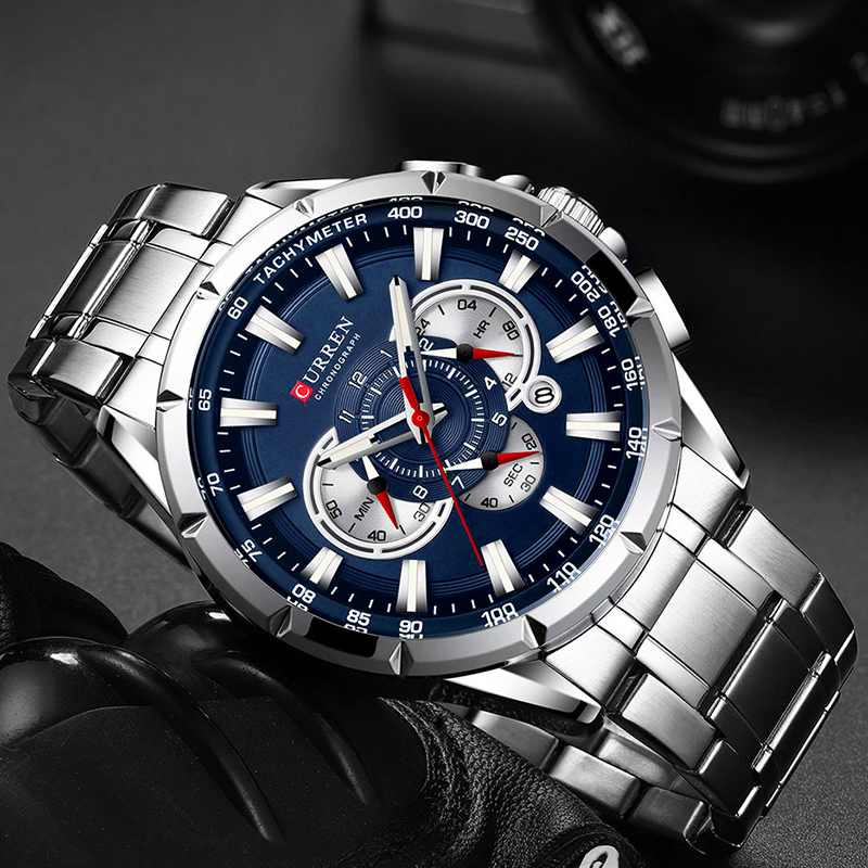 CURREN 손목 시계 남자 방수 크로노 그래프 군사  - Men'S Accessories Luxury Brands 리뷰 및 가격