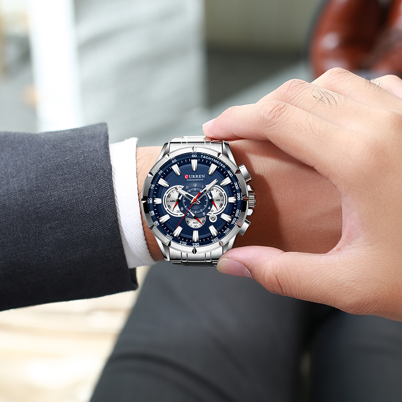 CURREN 손목 시계 남자 방수 크로노 그래프 군사  - Men'S Accessories Luxury Brands 리뷰 및 가격
