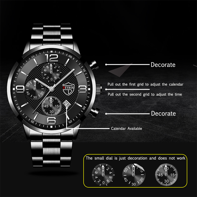 시계 브랜드 패션 남자 스포츠 비즈니스 스테인레스 스틸 - Men'S Accessories Luxury Brands 리뷰 및 가격