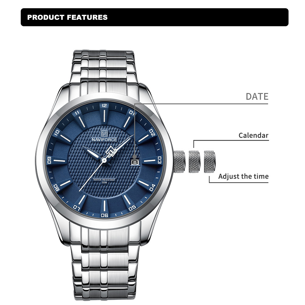 NAVIFORCE 브랜드 비즈니스 럭셔리 남자 시계,  - Men'S Accessories Luxury Brands 리뷰 및 가격