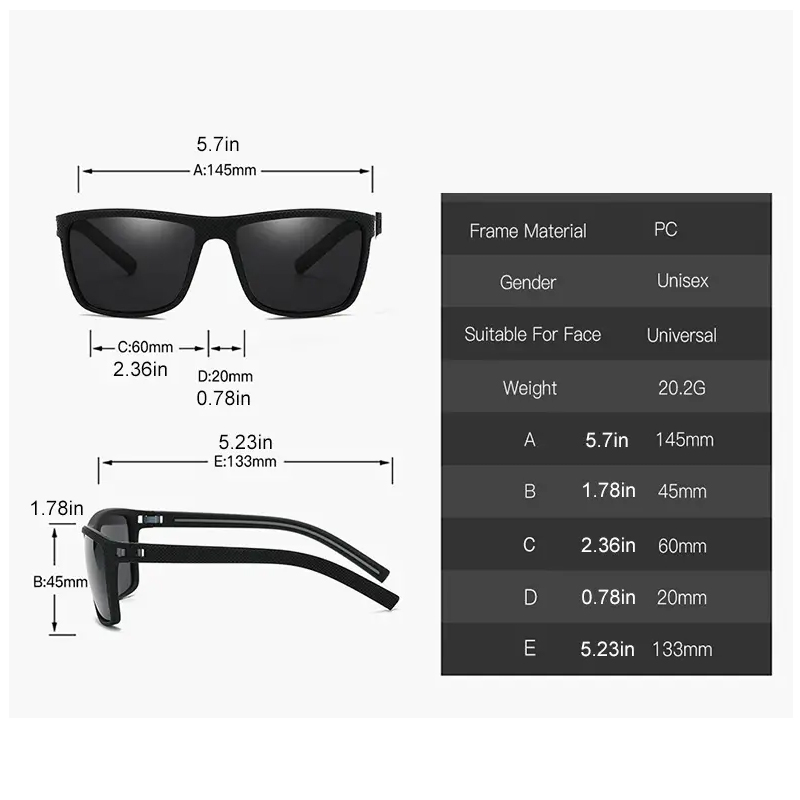남성과 여성을 위한 사각형 야외 스포츠 선글라스 UV  - Sunglasses Polarized Men 리뷰 및 가격