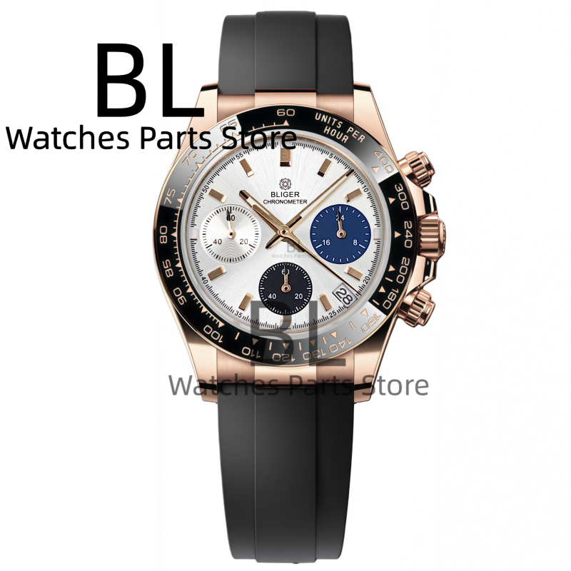 BLIGER 투톤 실버 로즈 남성용 시계 브랜드 럭셔리 - Men'S Accessories Luxury Brands 리뷰 및 가격