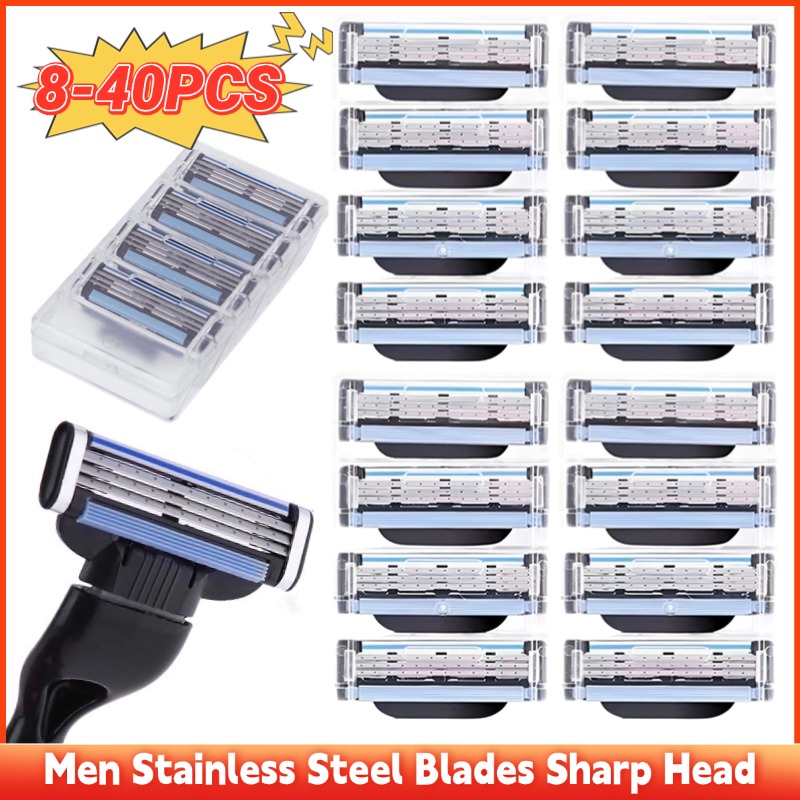 8-40Pcs 면도기 커팅 헤드 질레트 퓨전 스테인레스 - Men Accessories Combo Gift 리뷰 및 가격