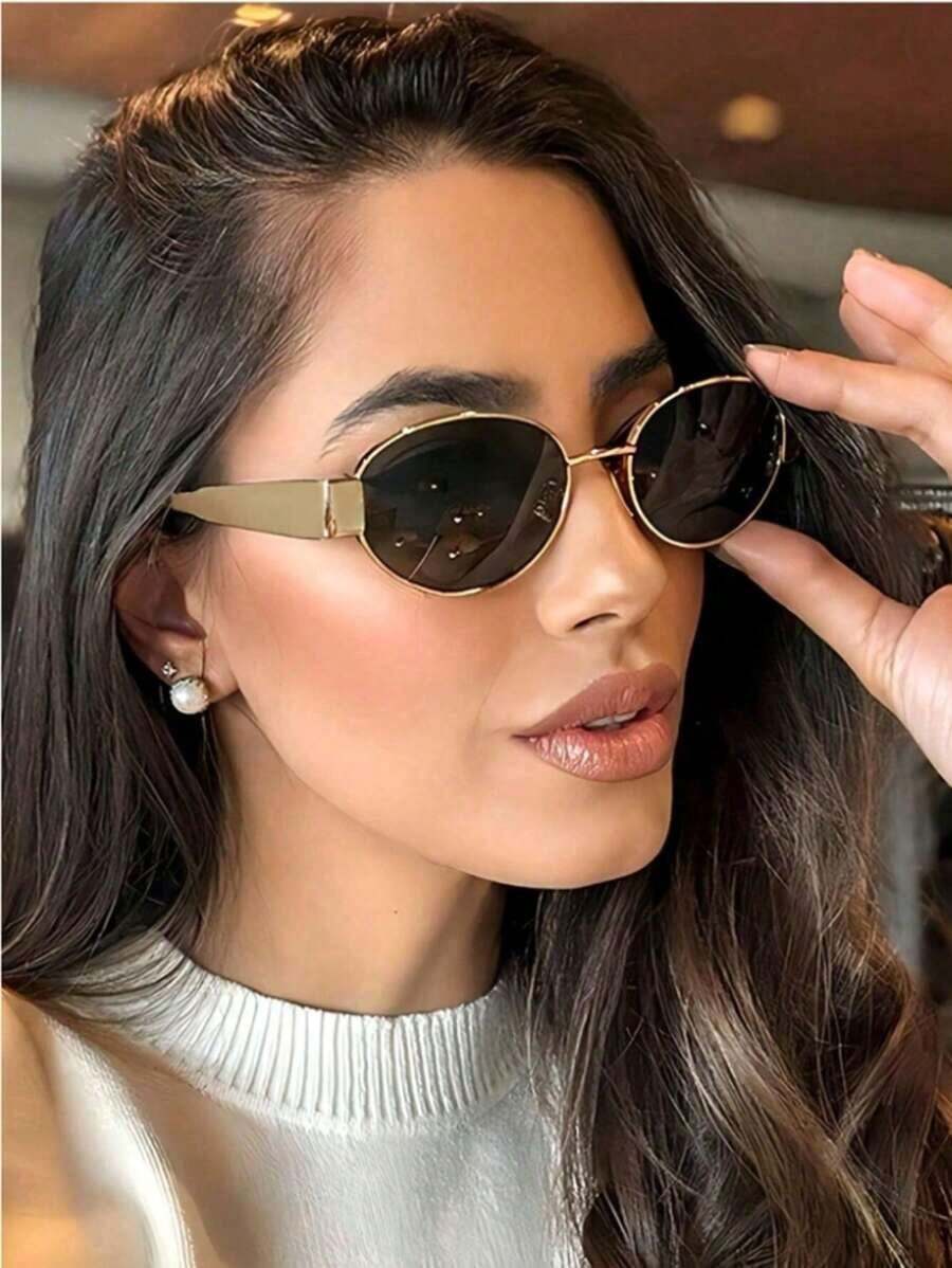 새로운 레트로 하이엔드 메탈 타원형 소형 프레임 패션  - Sunglasses Polarized Men 리뷰 및 가격